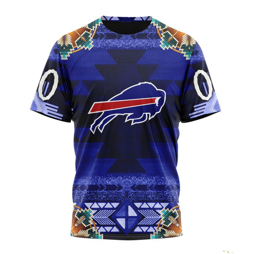 Custom NFL Buffalo Bills Native Costume Design T-Shirt Presents For Football Fans