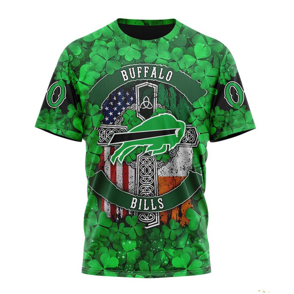 Custom NFL Buffalo Bills St Patrick's Day Design T-Shirt Football Themed Gifts