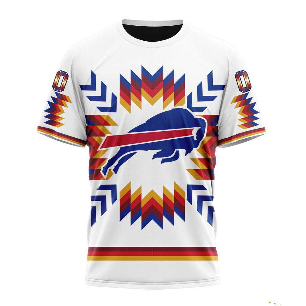 Custom NFL Buffalo Bills T-Shirt Design With Native Pattern Gifts For Football Fan
