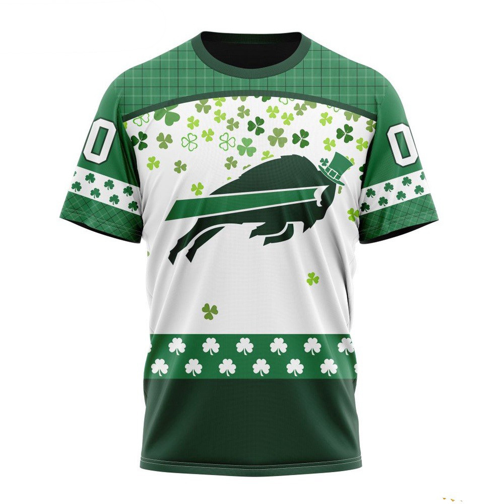 Custom NFL Buffalo Bills T-Shirt For St Patrick's Day Best Football Gifts