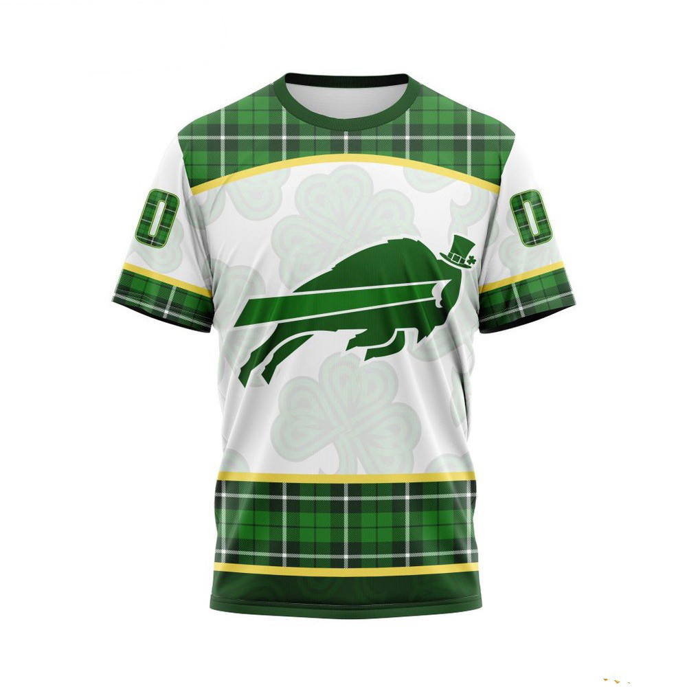 Custom NFL Buffalo Bills T-Shirt For St Patrick's Day Football Themed Gifts