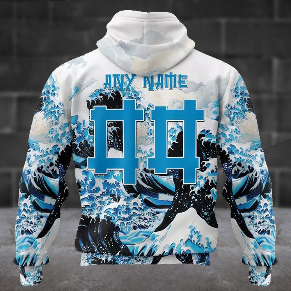 Custom NFL Carolina Panthers Football Great Wave Hoodie Best Football Gifts