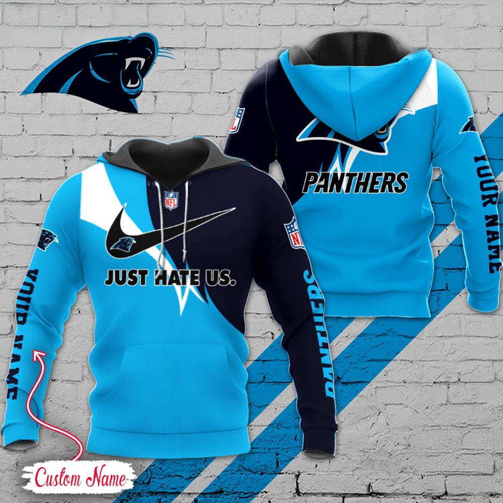 Custom NFL Carolina Panthers Just Hate US Sport Hoodie Best Gift For Football Lovers
