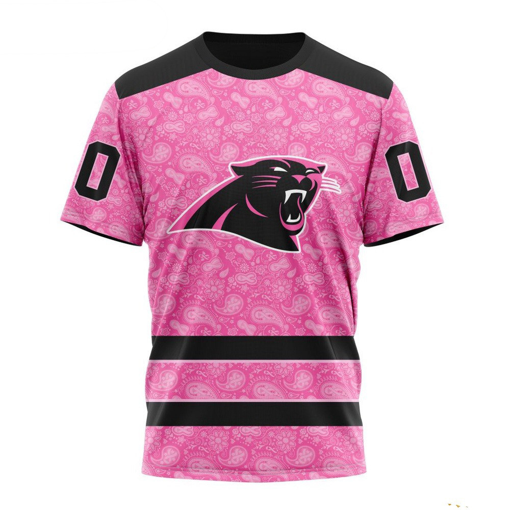 Custom NFL Carolina Panthers Shirt Fight Breast Cancer T-Shirt Presents For Football Fans
