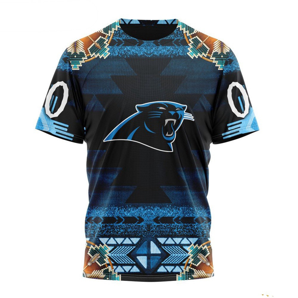 Custom NFL Carolina Panthers Shirt Special Native Costume Design T-Shirt Football Lovers Gifts