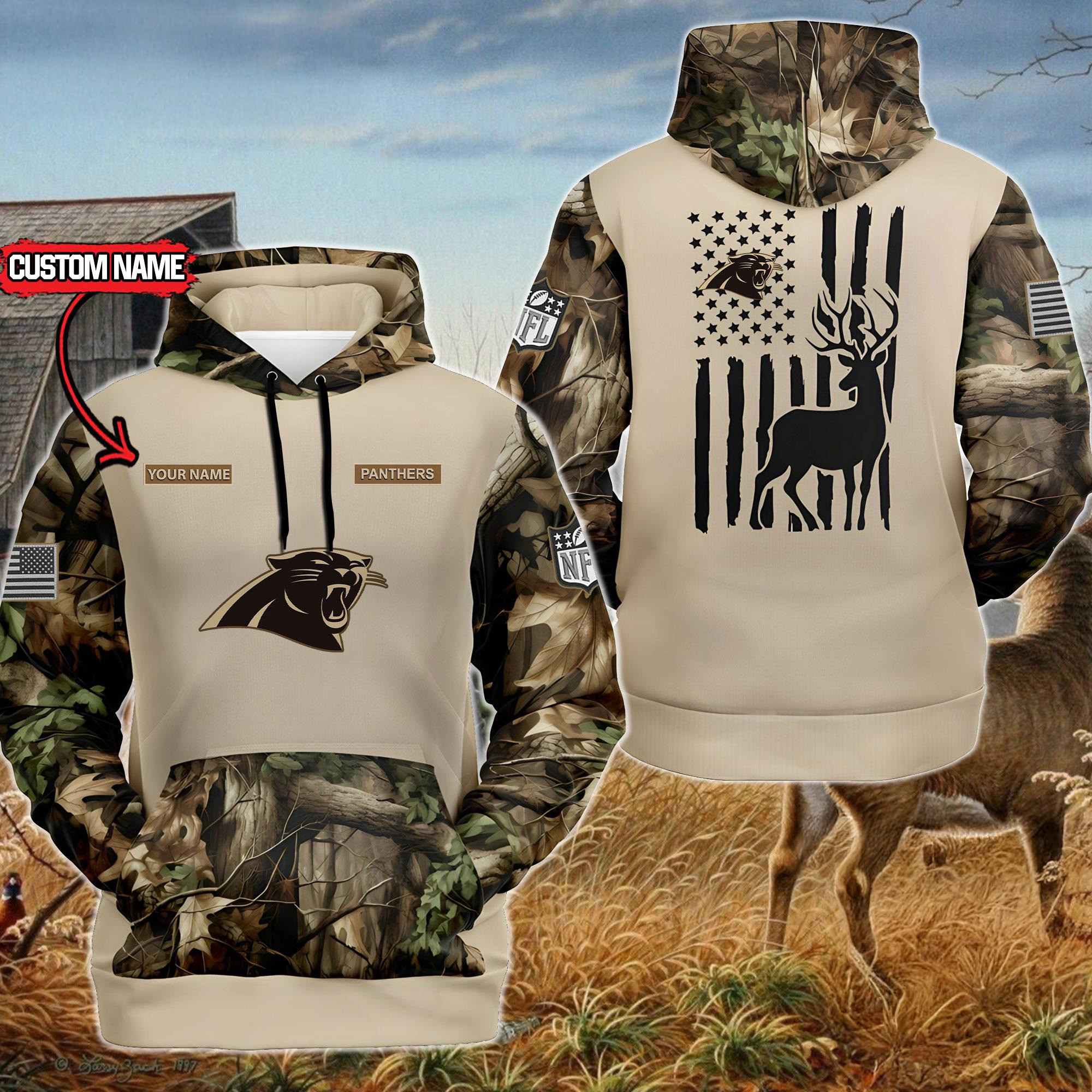 Custom NFL Carolina Panthers Special Deer Hunting Hoodie Gift Ideas For Football Lovers