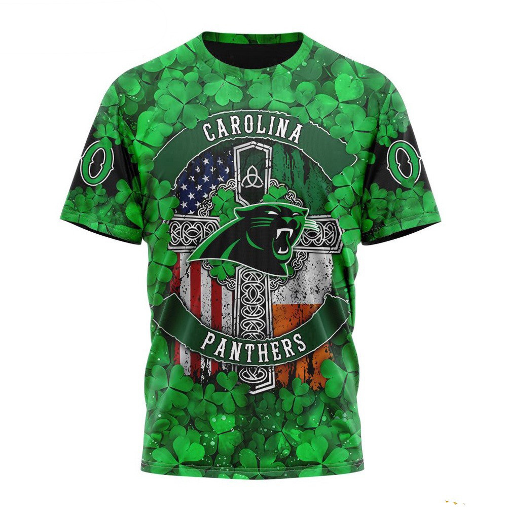 Custom NFL Carolina Panthers St Patrick's Day Design T-Shirt Presents For Football Lovers