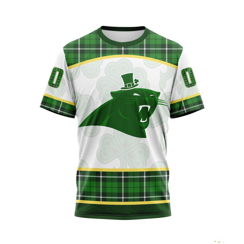 Custom NFL Carolina Panthers T-Shirt Design For St Patrick Day Gifts For Football Fan