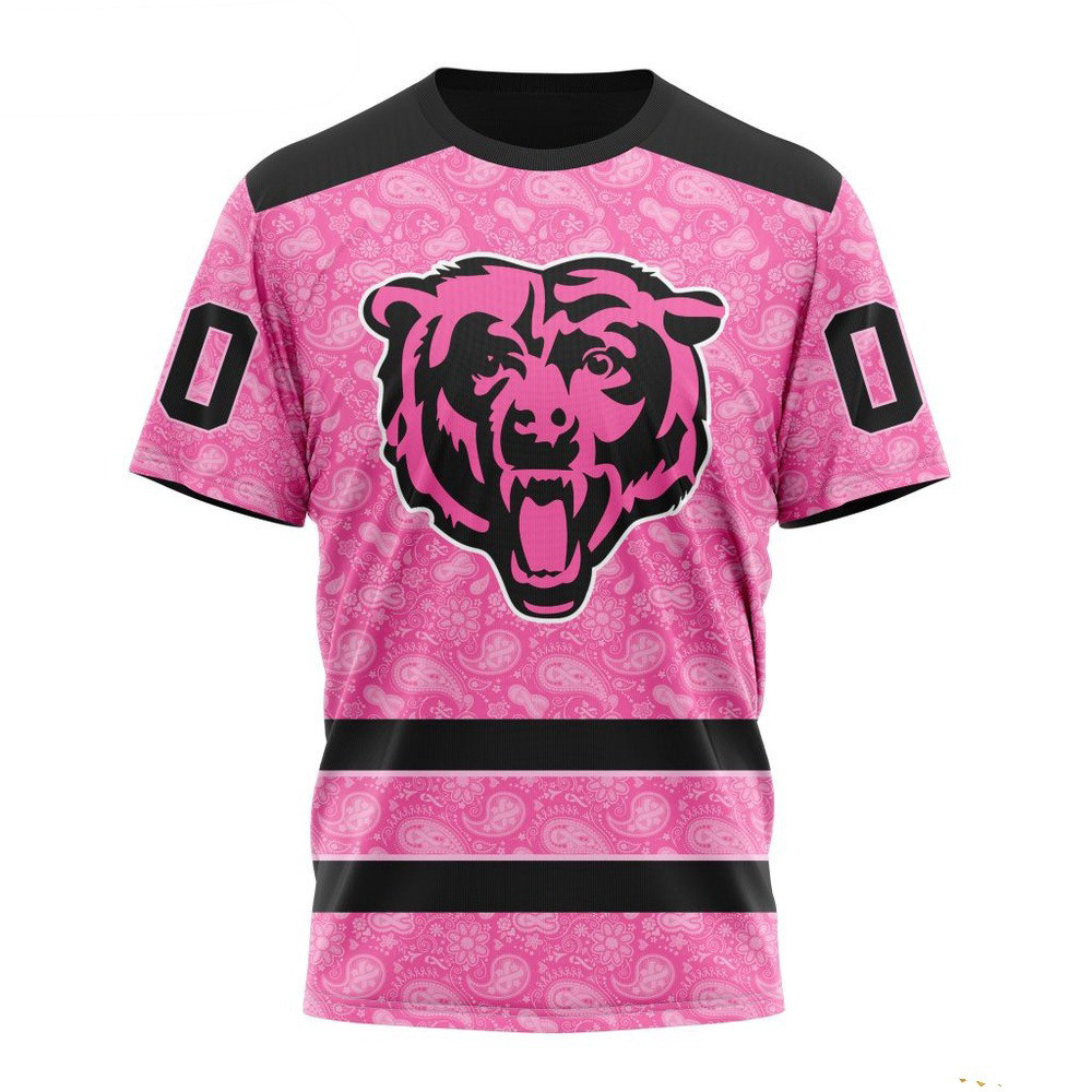 Custom NFL Chicago Bears Fight Breast Cancer T-Shirt Football Related Gifts