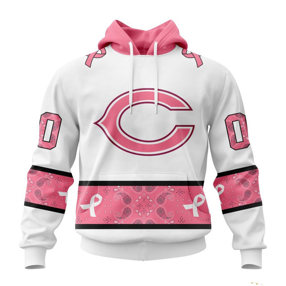Custom NFL Chicago Bears Pink Design Fight Breast Cancer Hoodie Unique Gifts For Football Fans