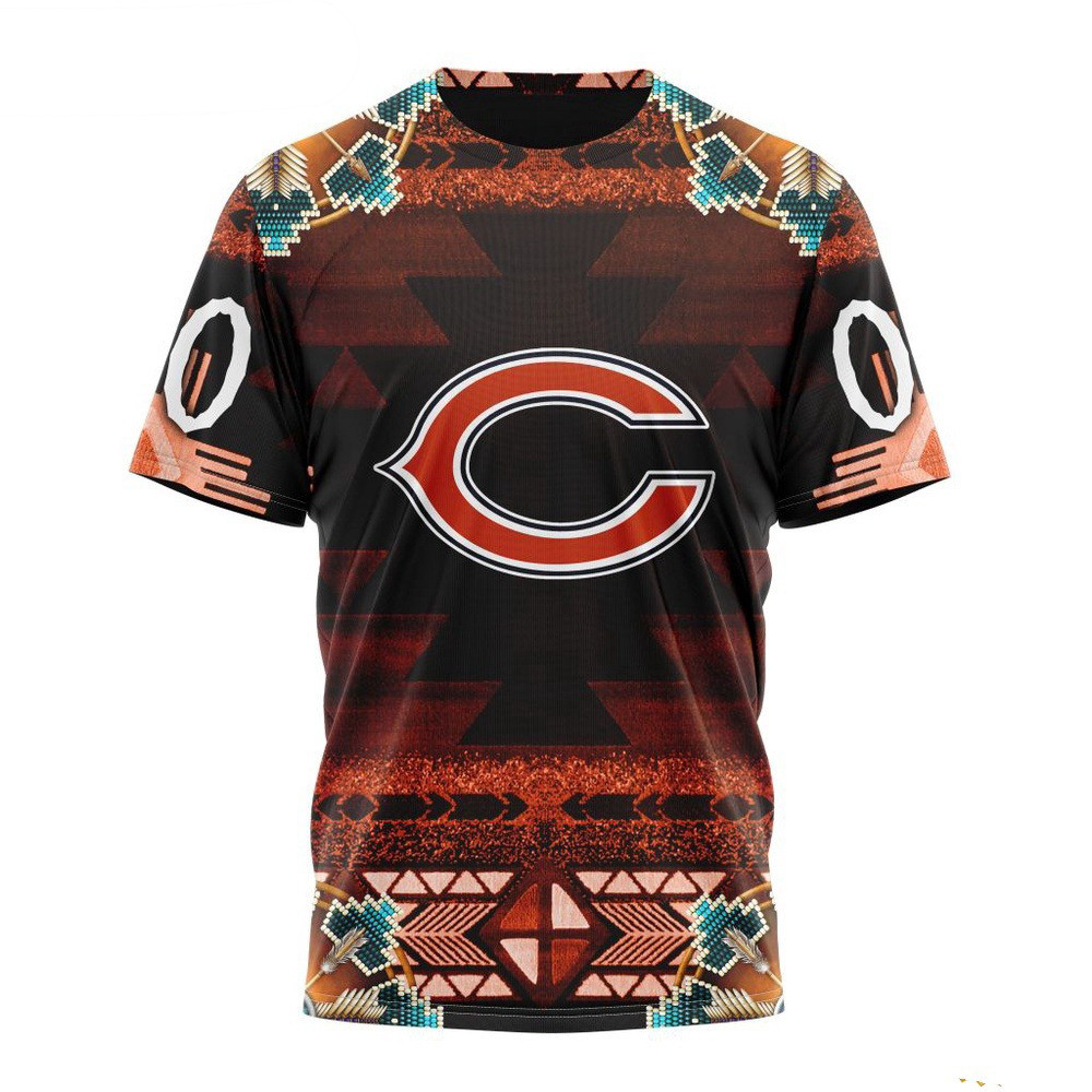 Custom NFL Chicago Bears Shirt Special Native Costume Design T-Shirt Football Gifts For Men