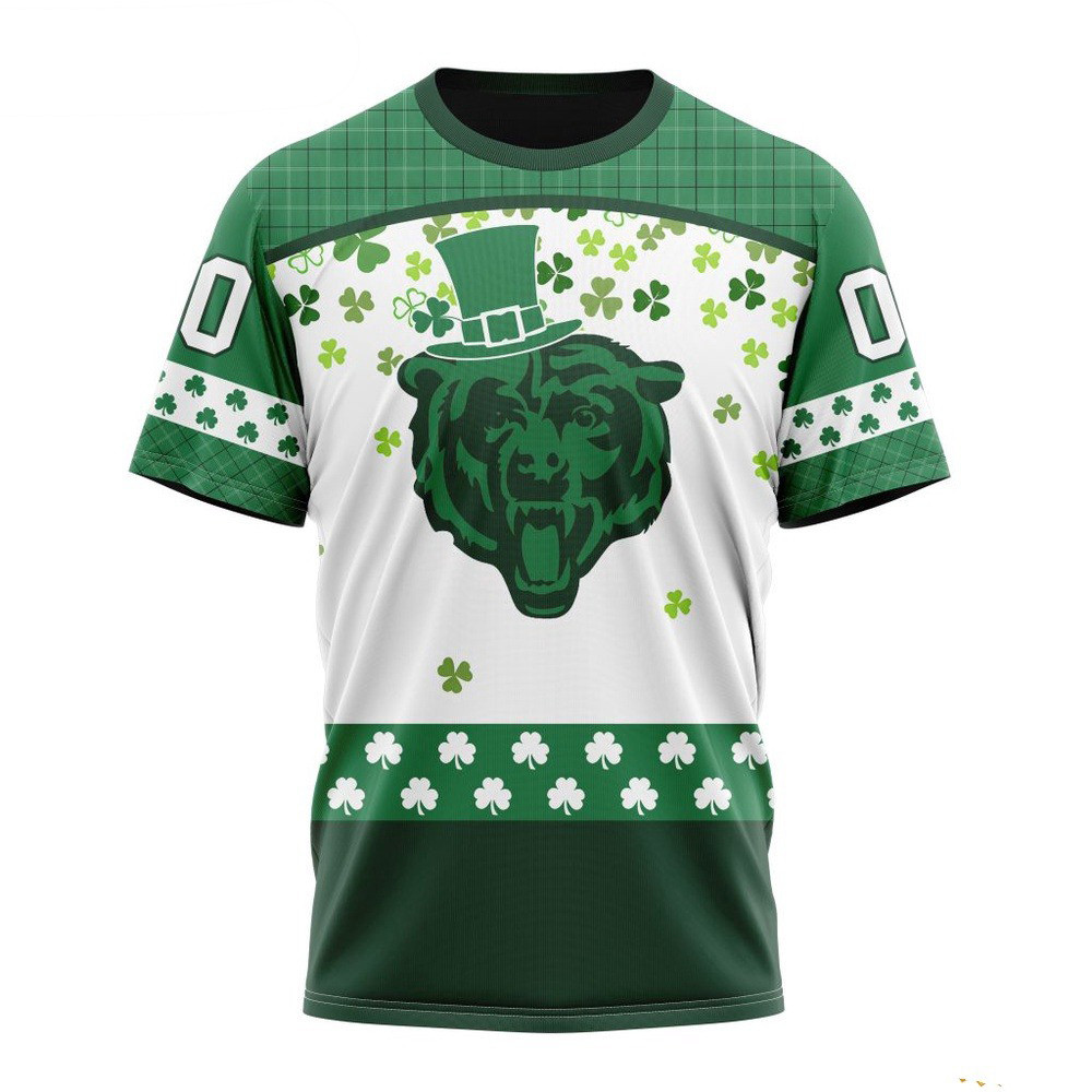 Custom NFL Chicago Bears Shirt St Patrick's Day Design T-Shirt Gifts For Fans