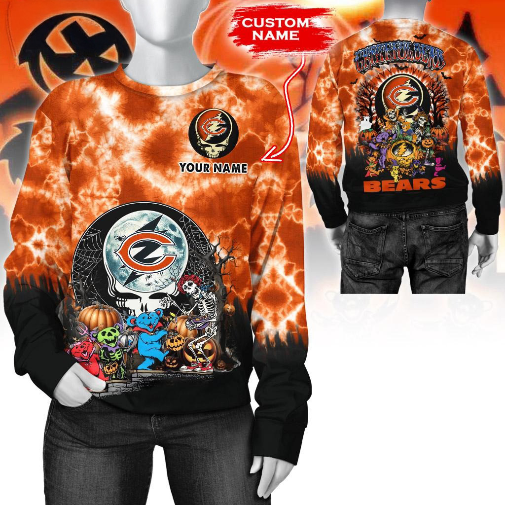 Custom NFL Chicago Bears Special Football Halloween Sweatshirt Gift Ideas For Football Lovers