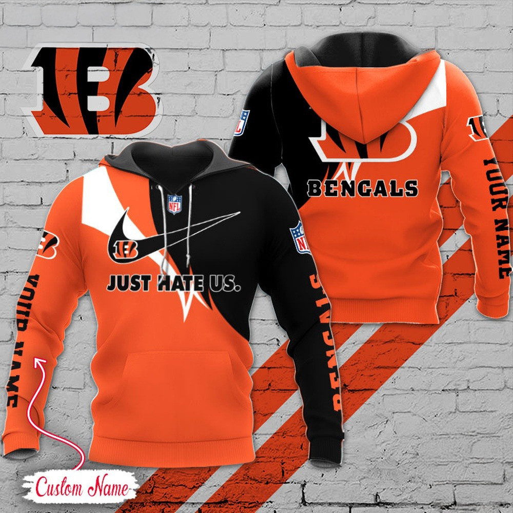 Custom NFL Cincinnati Bengals Hoodie Just Hate US Sport Hoodie Best Football Gifts