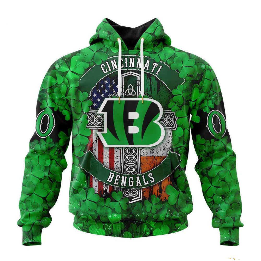 Custom NFL Cincinnati Bengals St Patrick's Day Hoodie Best Gift For Football Lovers