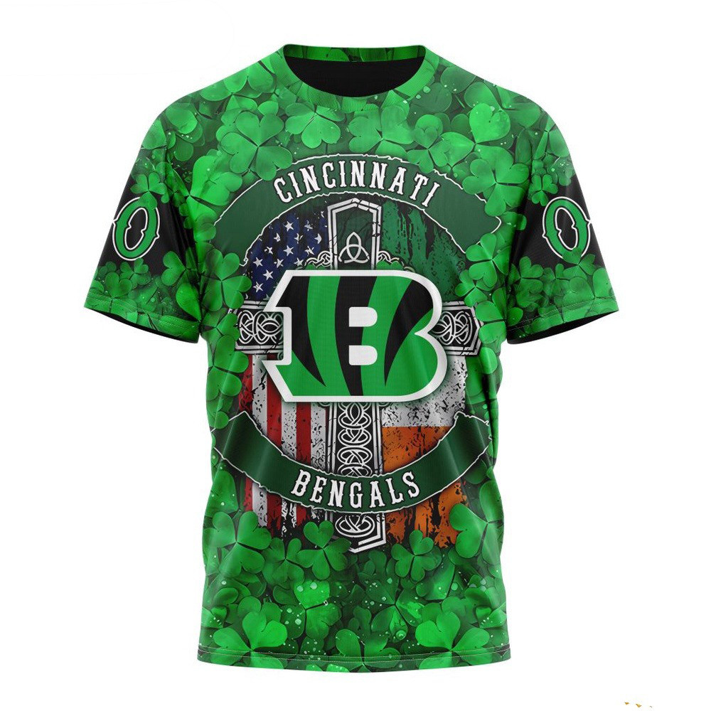 Custom NFL Cincinnati Bengals St Patrick's Day T-Shirt Football Fan Gift Ideas