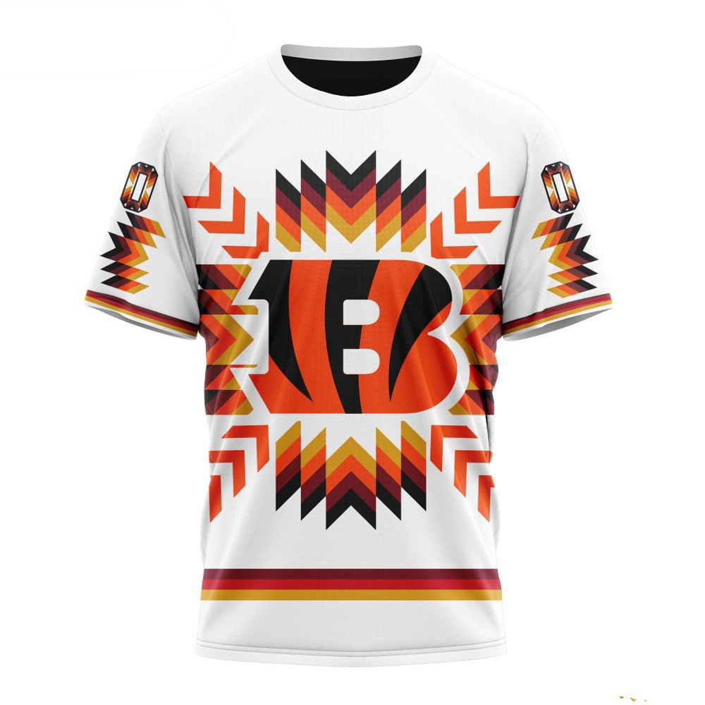 Custom NFL Cincinnati Bengals T-Shirt With Native Pattern Unique Gifts For Football Lovers