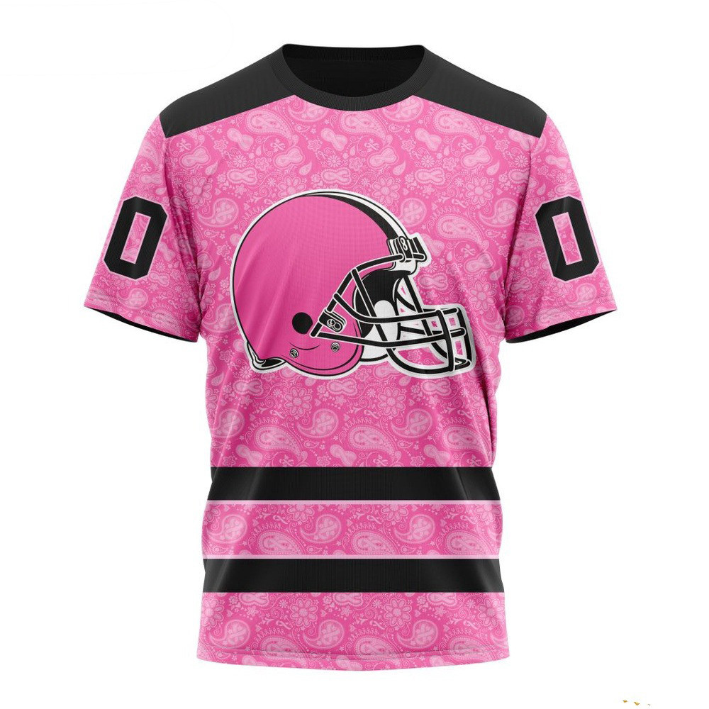 Custom NFL Cleveland Browns Fight Breast Cancer Shirt Best Gift For Football Lovers