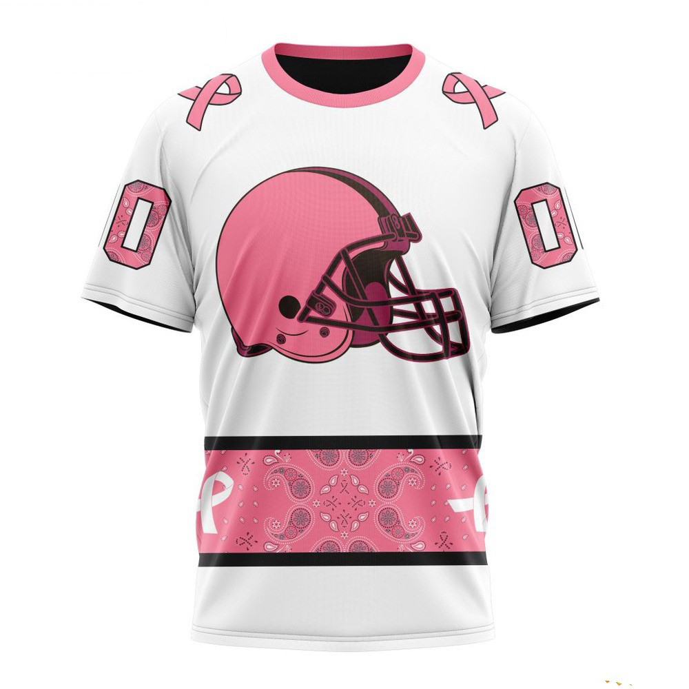 Custom NFL Cleveland Browns Fight Breast Cancer Shirt Unique Gifts For Football Lovers