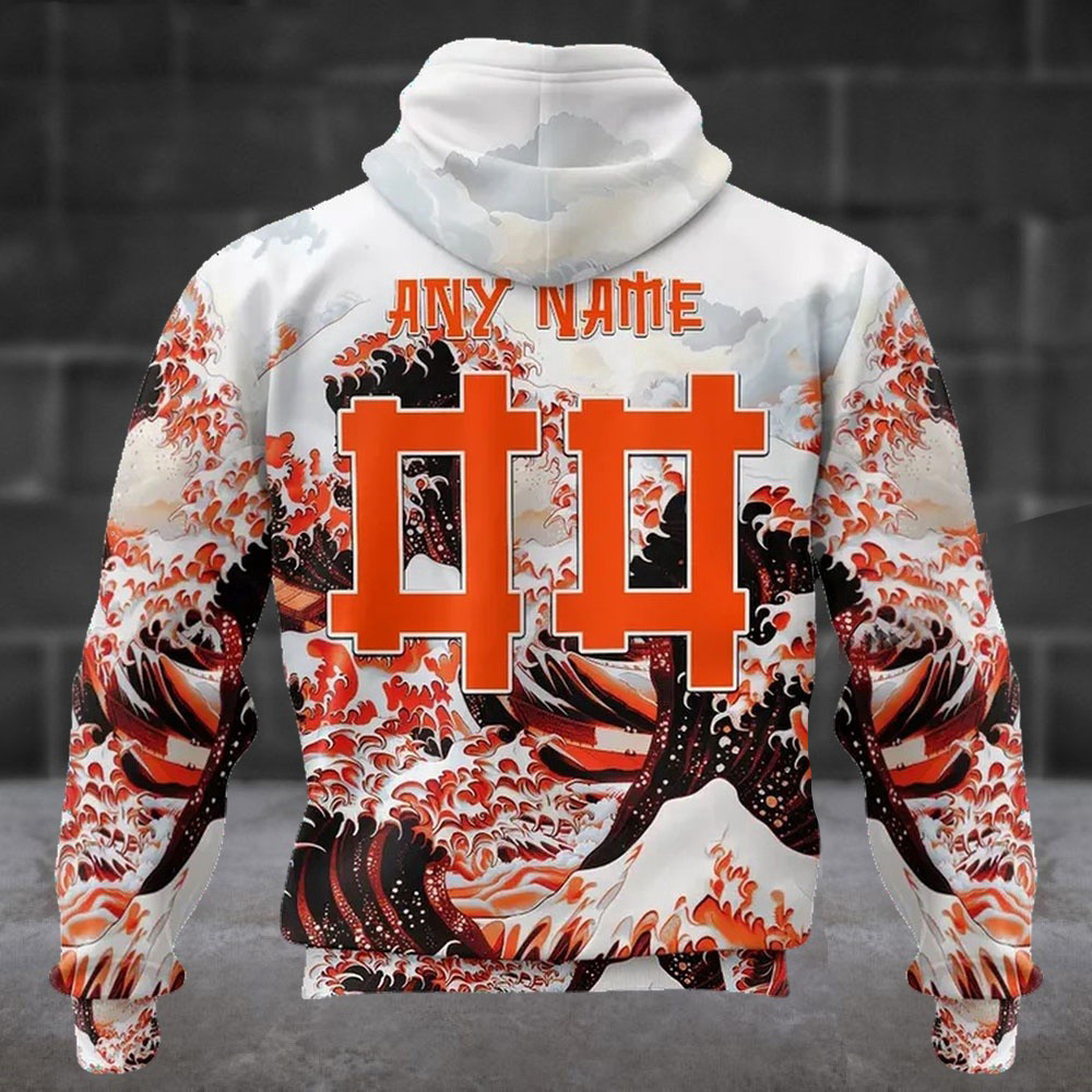 Custom NFL Cleveland Browns Football Great Wave Hoodie Football Themed Gifts