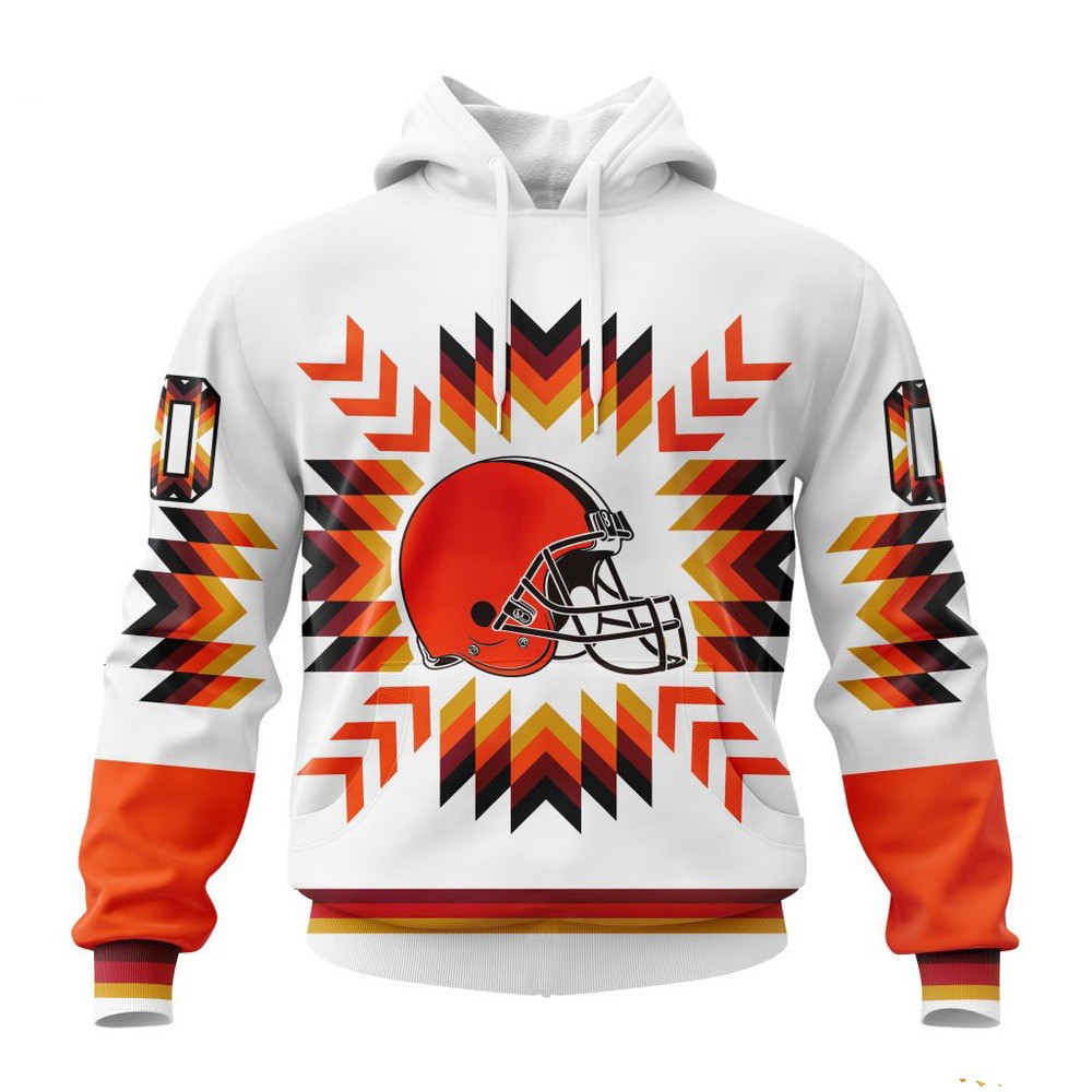 Custom NFL Cleveland Browns Native Pattern Hoodie Football Gifts For Men
