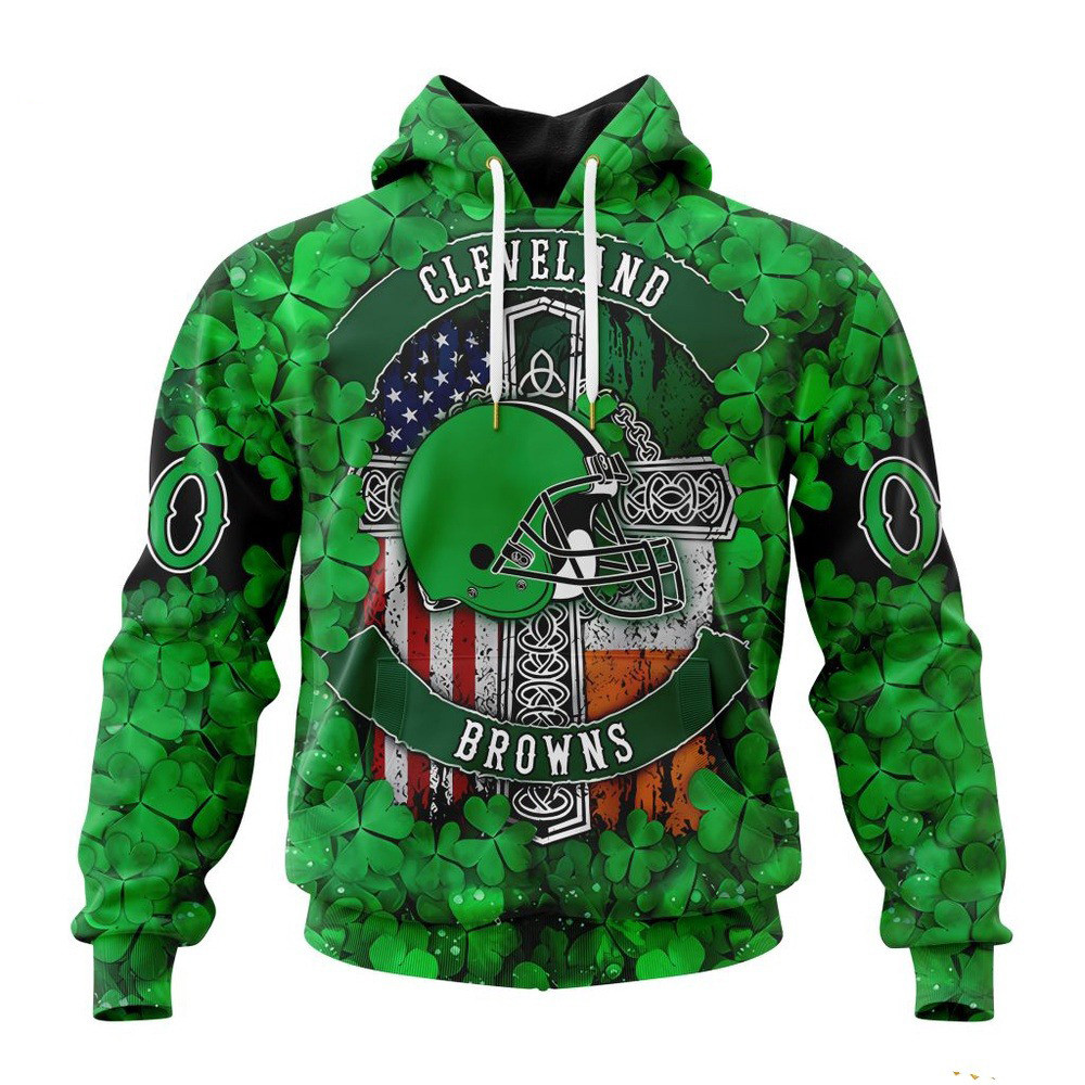 Custom NFL Cleveland Browns St Patrick's Day Hoodie Best Gifts For NFL Fans