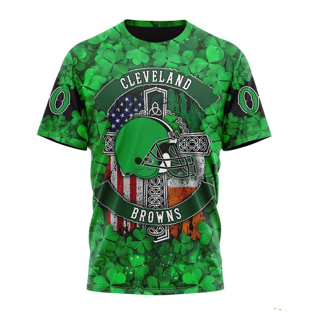 Custom NFL Cleveland Browns St Patrick's Day Shirt Football Related Gifts