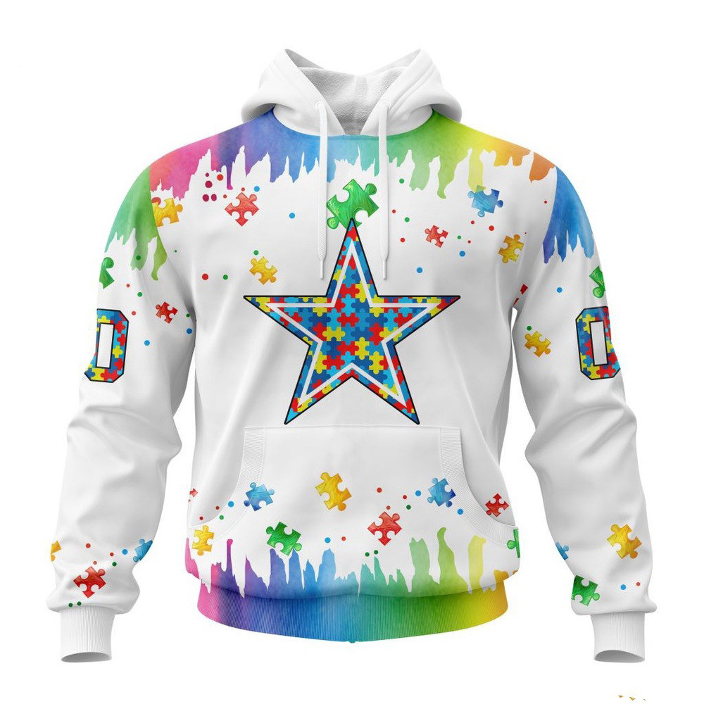 Custom NFL Dallas Cowboys Autism Awareness Design Hoodie Presents For Football Lovers