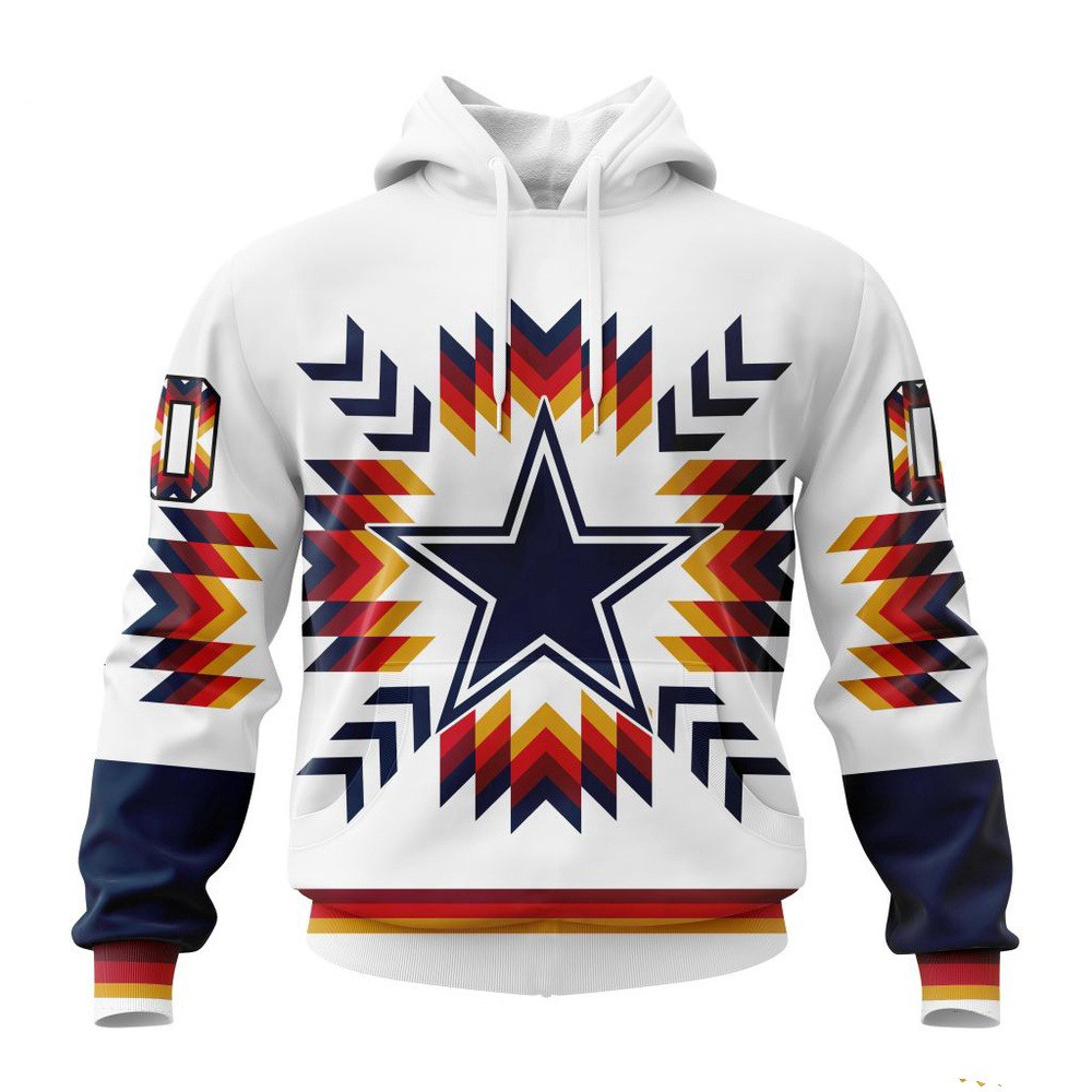Custom NFL Dallas Cowboys Native Pattern Hoodie Presents For Football Fans