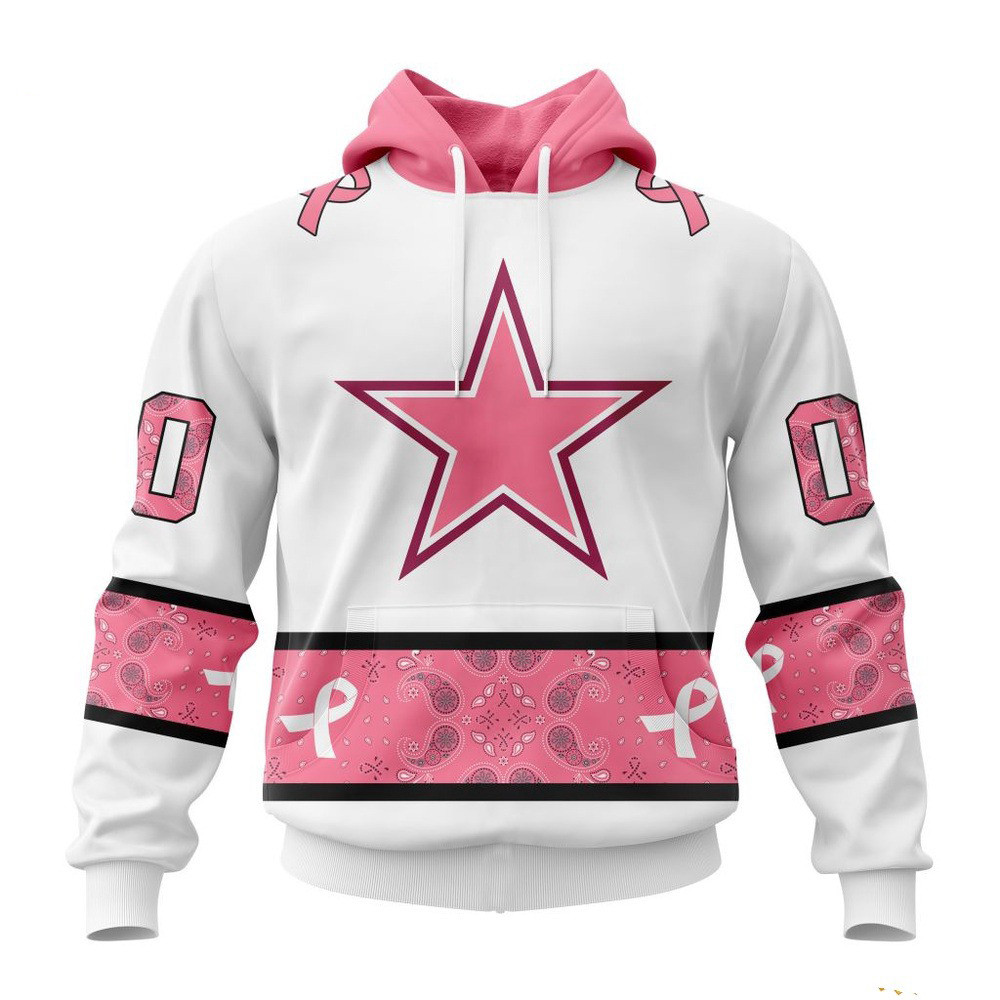 Custom NFL Dallas Cowboys Pink Design Fight Breast Cancer Hoodie Gifts For Football Fan