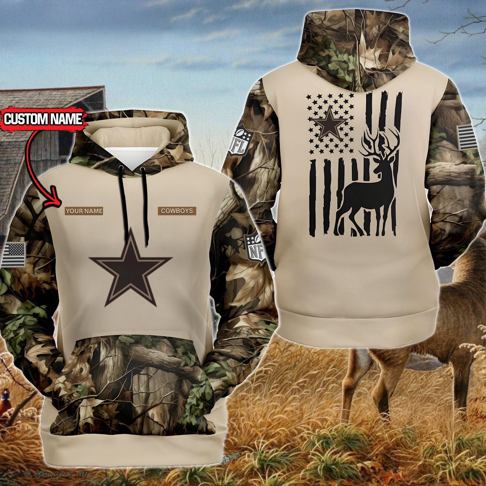 Custom NFL Dallas Cowboys Special Deer Hunting Hoodie Presents For Football Lovers