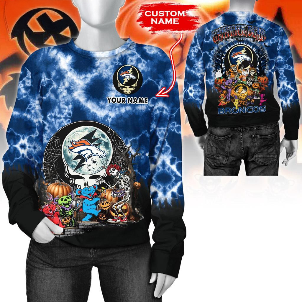 Custom NFL Denver Broncos Special Football Halloween Sweatshirt Football Fan Gift Ideas