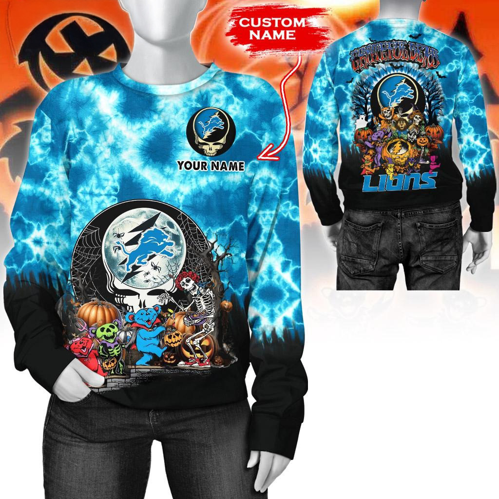 Custom NFL Detroit Lions Special Football Halloween Sweatshirt Unique Gifts For Football Fans