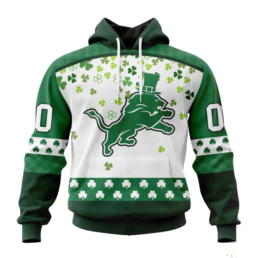 Custom NFL Detroit Lions St Patrick's Day 3D Hoodie Football Fan Gift Ideas