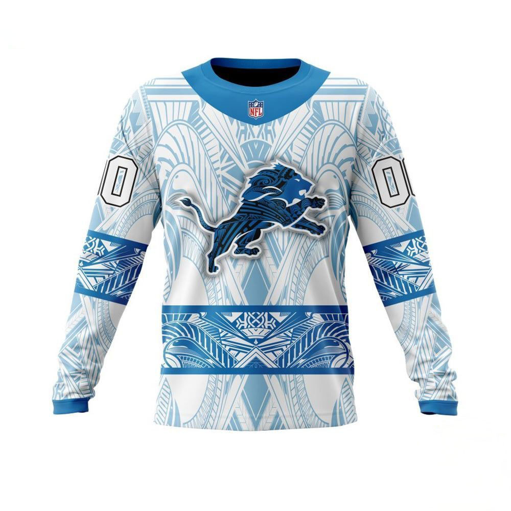 Custom NFL Detroit Lions Sweatshirt Specialized Native With Samoa Culture For Football Fans