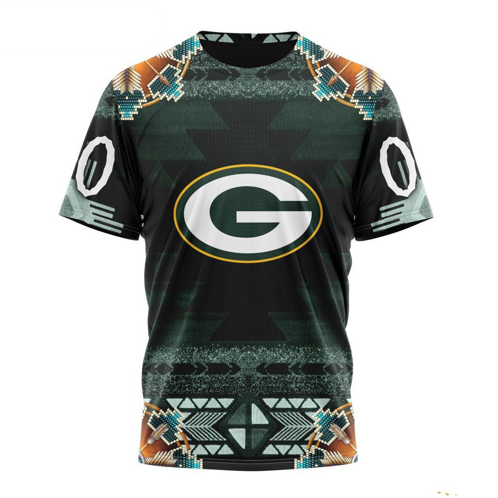 Custom NFL Green Bay Packers Native Costume Design T-Shirt Unique Gifts For Football Lovers