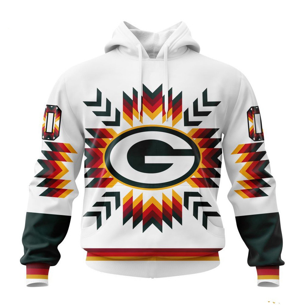 Custom NFL Green Bay Packers Native Pattern Hoodie Best Gifts For NFL Fans