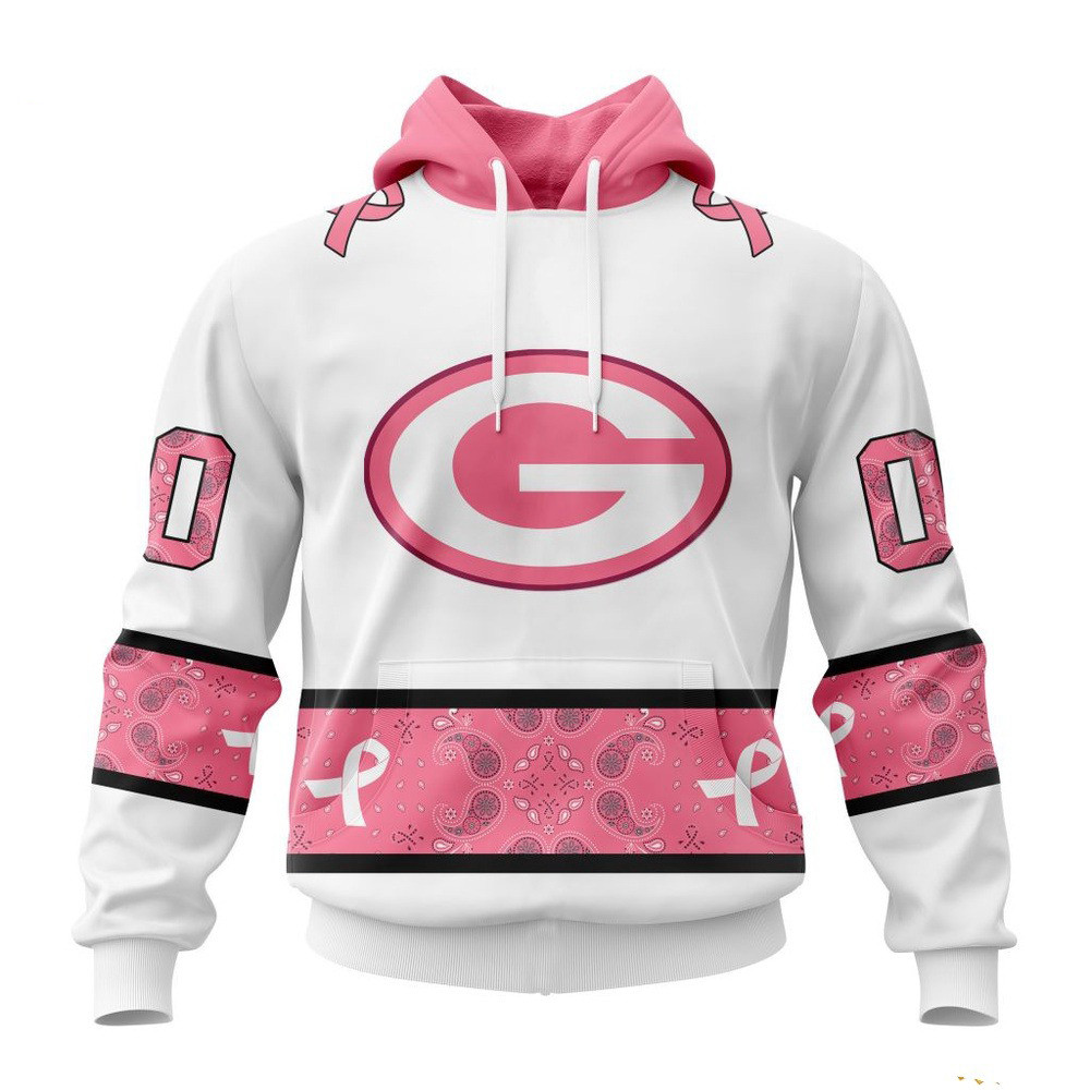 Custom NFL Green Bay Packers Pink Design Fight Breast Cancer Hoodie Football Related Gifts