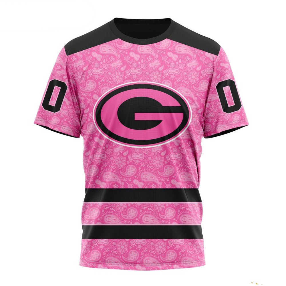 Custom NFL Green Bay Packers Pink Design Fight Breast Cancer T-Shirt Best Football Gifts