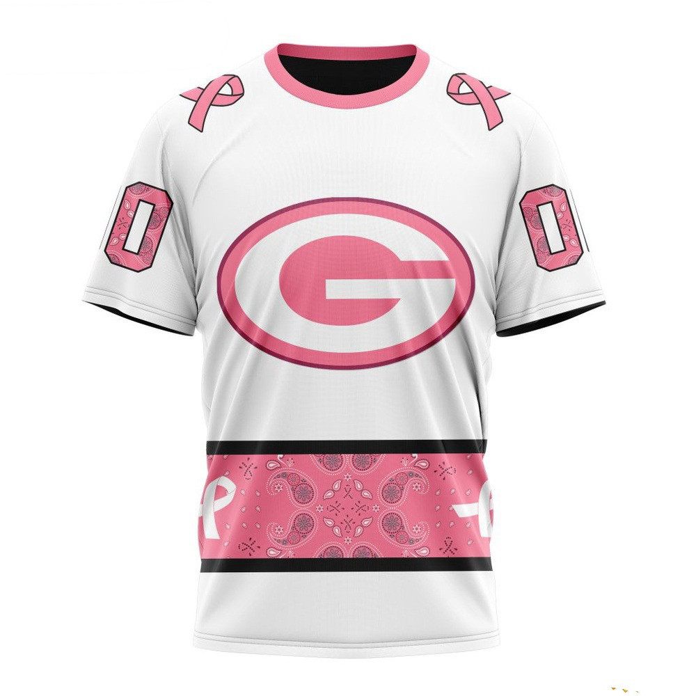 Custom NFL Green Bay Packers Pink Design Fight Breast Cancer T-Shirt Gifts For Football Fan