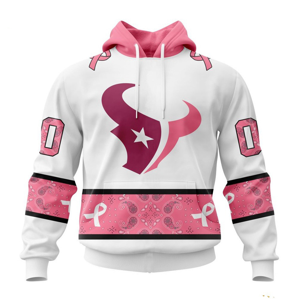 Custom NFL Houston Texans Fight Breast Cancer Hoodie Best Football Gifts