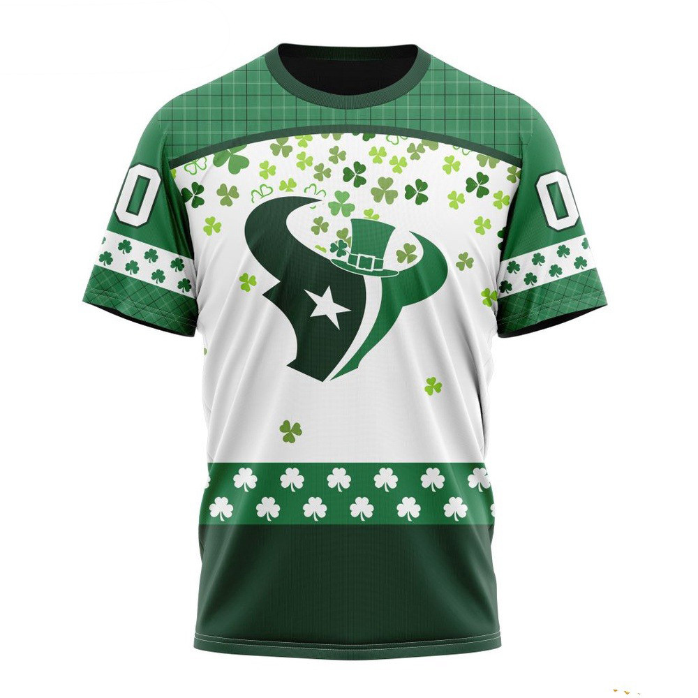 Custom NFL Houston Texans St Patricks Day Design T-Shirt Gifts For Football Fan
