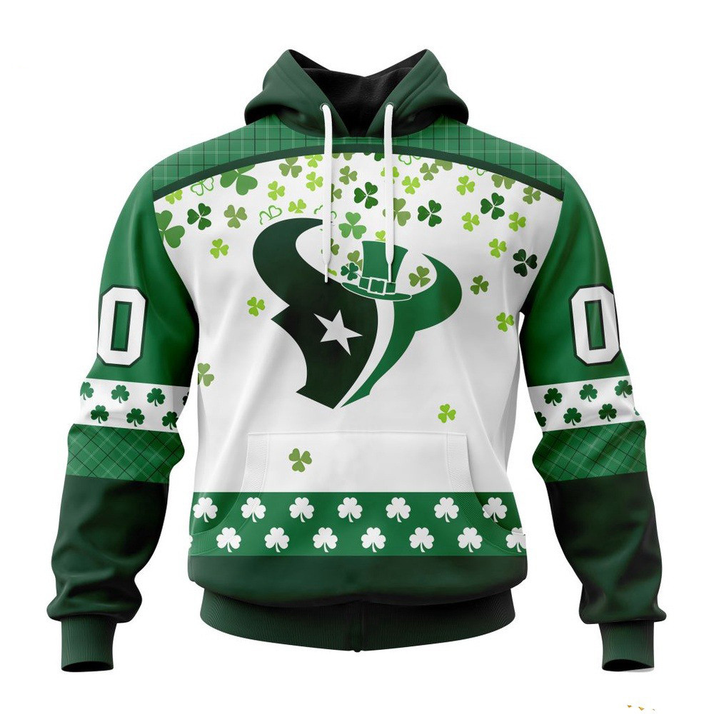 Custom NFL Houston Texans St Patrick's Day Hoodie Best Gifts For NFL Fans