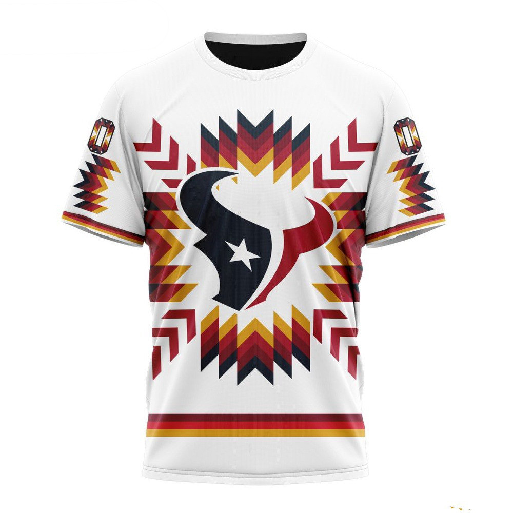 Custom NFL Houston Texans T-Shirt With Native Pattern Presents For Football Fans