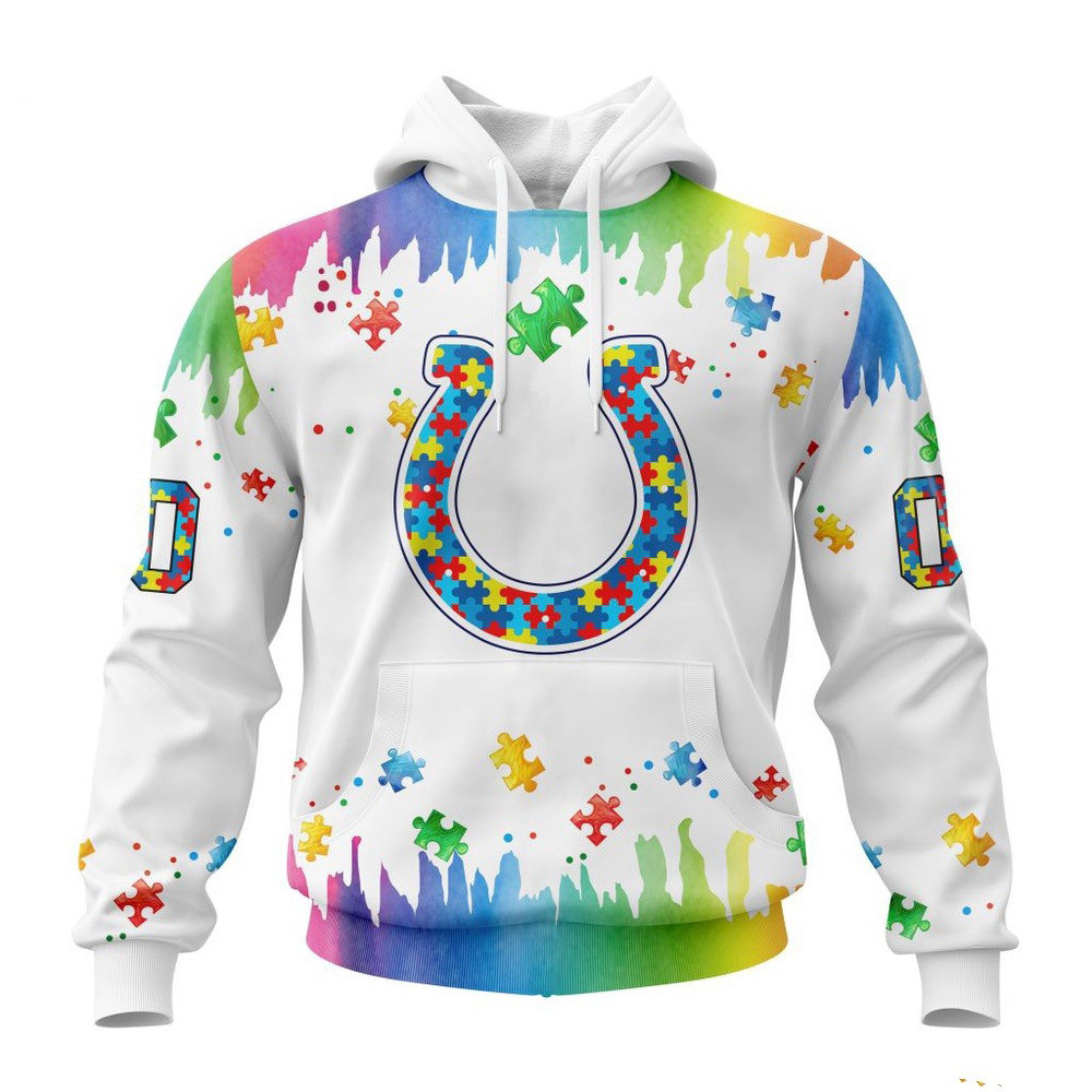 Custom NFL Indianapolis Colts Autism Awareness Design Hoodie Presents For Football Lovers