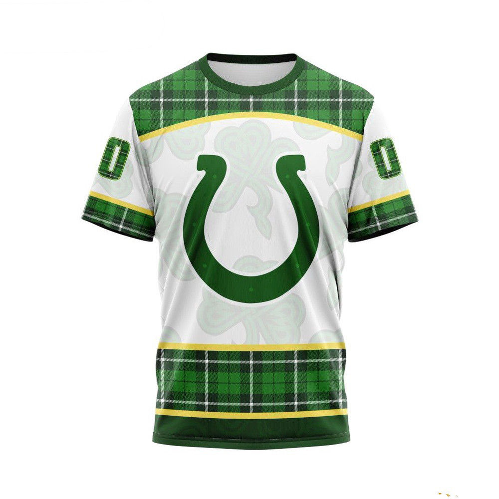 Custom NFL Indianapolis Colts St Patrick's Day 3D T-Shirt Best Gift For Football Lovers