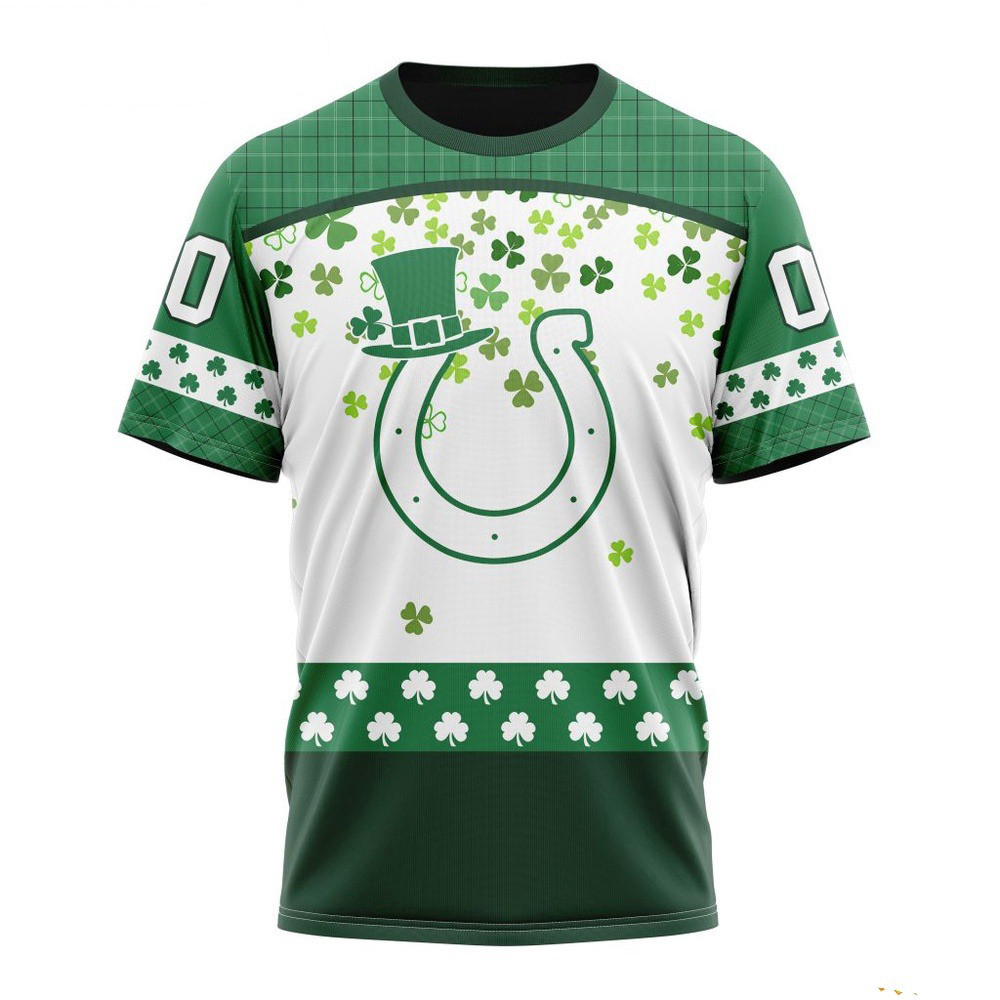 Custom NFL Indianapolis Colts St Patrick's Day 3D T-Shirt Best Gifts For Football Fans