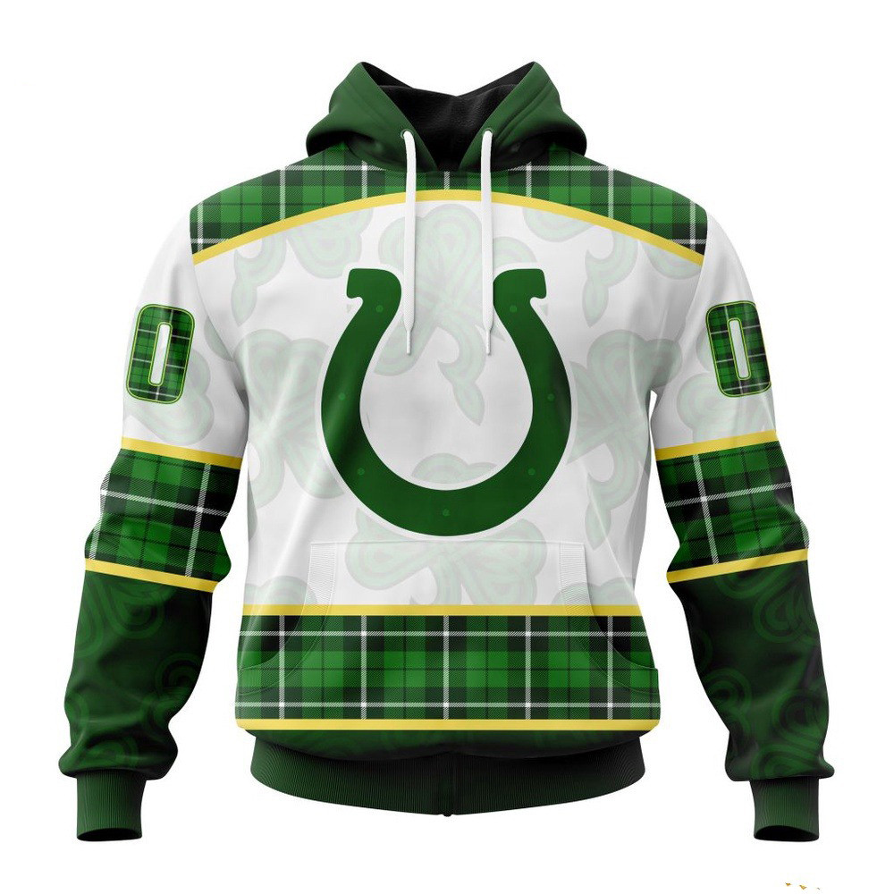 Custom NFL Indianapolis Colts St Patrick's Day Hoodie Football Gifts For Men