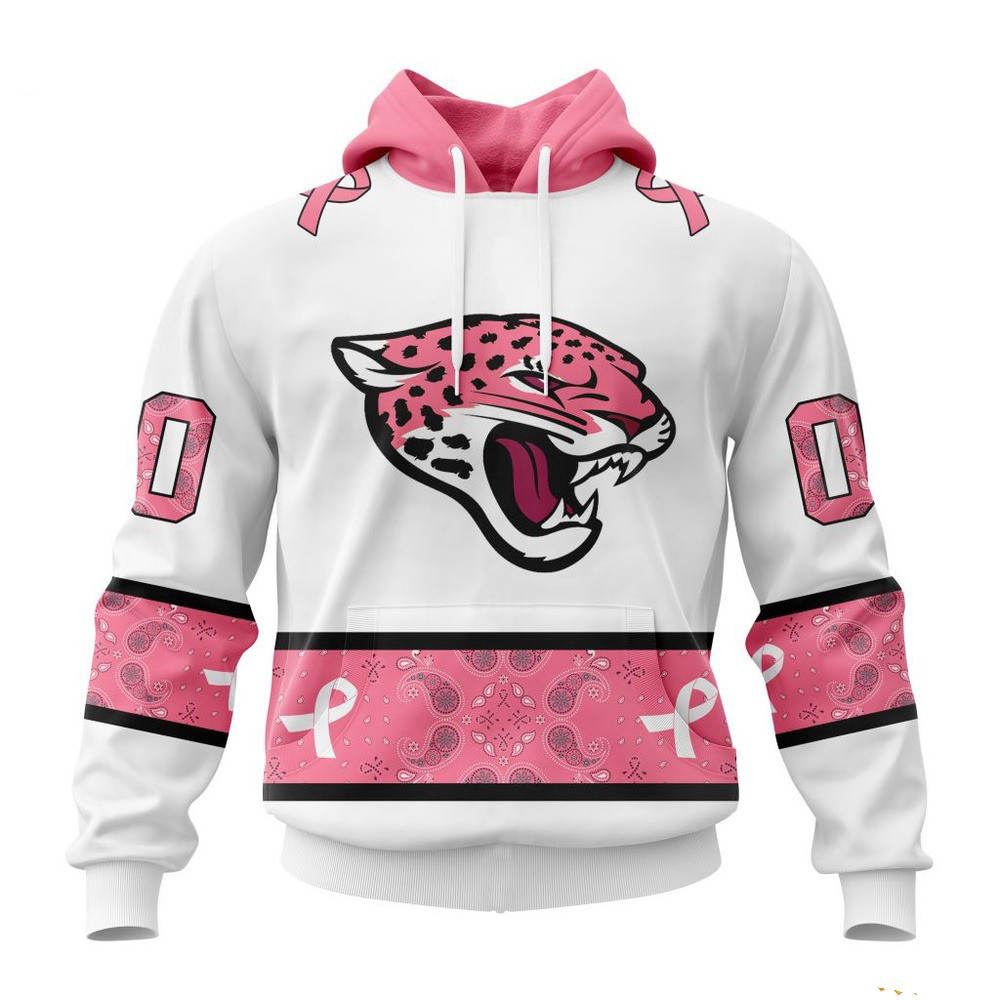 Custom NFL Jacksonville Jaguars Fight Breast Cancer Hoodie Football Fan Gift Ideas