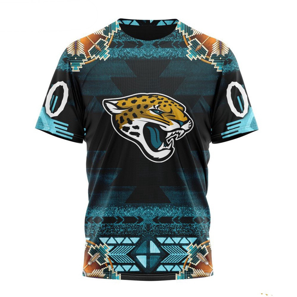 Custom NFL Jacksonville Jaguars Native Costume Design T-Shirt Best Gifts For Football Fans